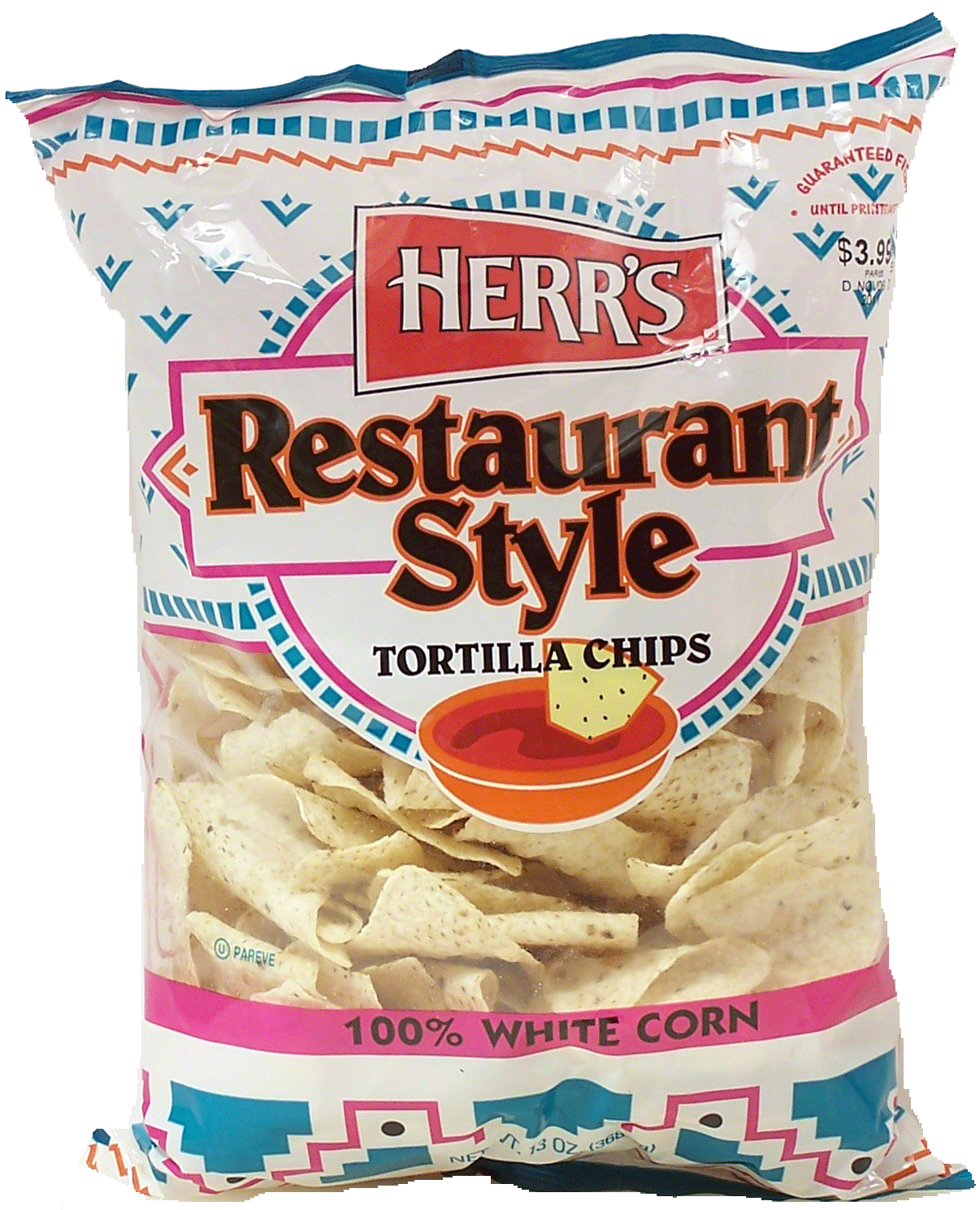 Herr's Restaurant Style tortilla chips, 100% white corn Full-Size Picture